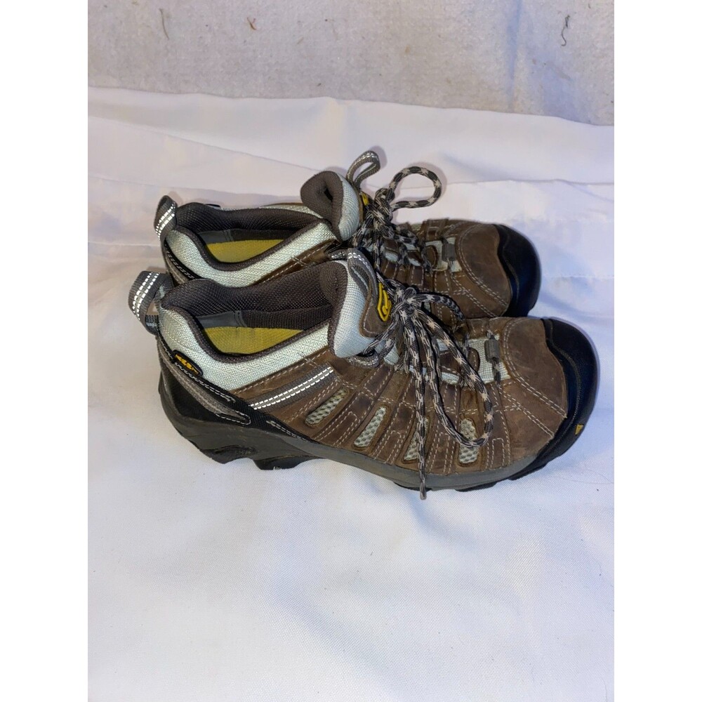 Keen Koven Women's Hiking Shoes Boots Size 7.5 Gray Blue Waterproof Vibram